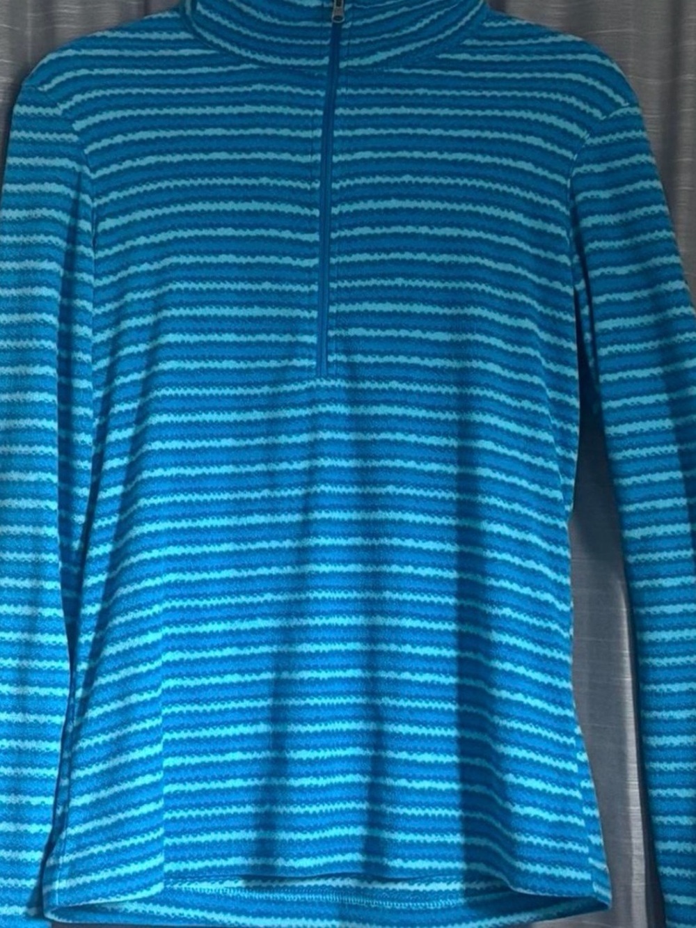 Columbia Glacial III Blue Striped Quarter-Zip Fleece